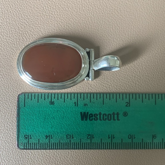 Sterling silver and carnelian pendant - Picture 5 of 5
